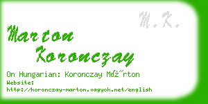 marton koronczay business card